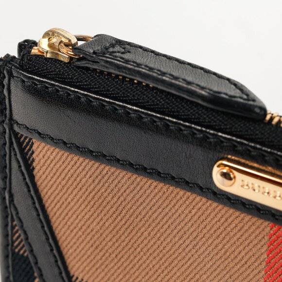 Burberry Nova Check Canvas Black-Leather-Trim Wallet - Picture 7 of 9